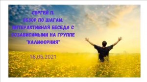 Сергей П. Обзор по шагам. Интерактивная беседа с созависимыми на группе "Калифорния", 16.05.20
