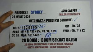 PREDIKSI SYDNEY  26 MARET 2024