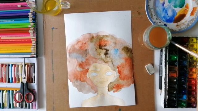 Рисуем портрет ДЕВОЧКА С ЦВЕТАМИ/Рисование для детей