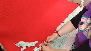 Детский плед из плюшевой пряжи. Как связать плед? Без спиц и крючка. Alize Puffy Color.