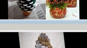 Красавица елочка из шишек  Новогодние поделки