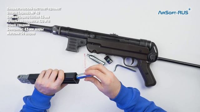 Пневматический пистолет-пулемет Umarex Legends MP-40 German-Legacy Edition 4,5 мм (5.8325Х) смотреть онлайн