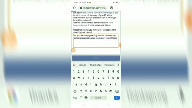 FACEBOOK ID DISABLED  DOWNLOAD INFORMATION