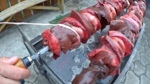 Супер вкусная баранья печень на мангале #печеньвкишке #кокоретси #баранина #блюдаизбаранины