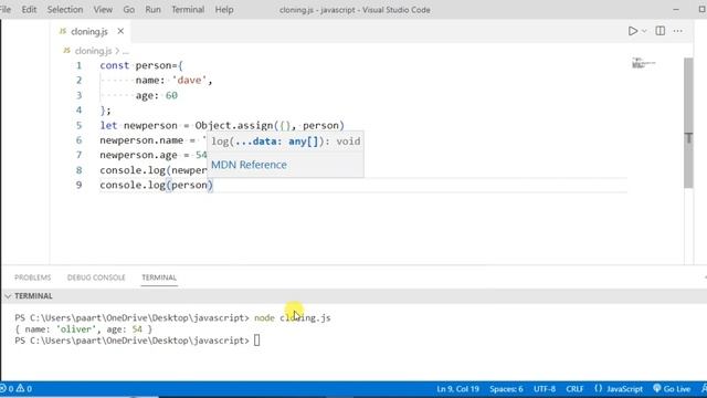 #25: JavaScript Tutorial | Cloning of Objects in JS
