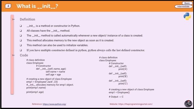 Python Interview Questions #4 - what is the __init__ in python?