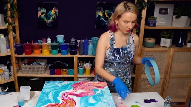 Vibrant PINK & Soft BLUE ?3D Effect Spring Rebirth ~ BREAKING THROUGH Acrylic Pouring | Fluid art смотреть онлайн