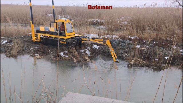 Плавающий экскаватор, земснаряд, амфибия "Botsman M" amphibious dredger multipurpose, добыча, ил