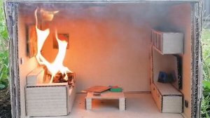 ПОЖАР В КВАРТИРЕ! ГОРИТ ГОСТИНАЯ ИЗ КАРТОНА! | FIRE IN THE LIVING ROOM!