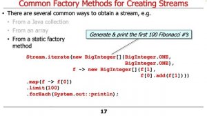 Common Java Streams Factory Methods