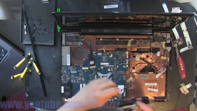 TOSHIBA L555 take apart video, disassemble, howto open (nothing left) disassembly смотреть онлайн