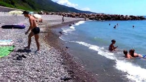 Песчаные пляжи поселка Аше, пансионат Космос, Лазаревское, SOCHI RUSSIA