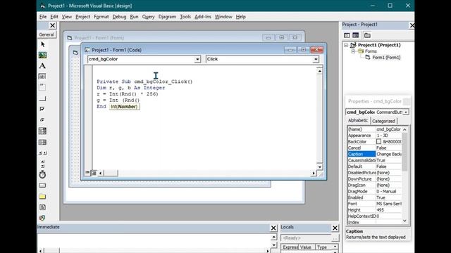 Changing Background and Foreground Color at Random in Visual Basic 6.0