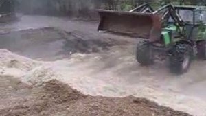 Силосование жома: жом накрывают обрезками свеклы