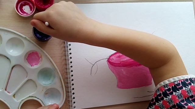 Рисуем цветы в вазе. Анютины глазки ???