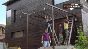 Навес над входом из поликарбоната в Москве