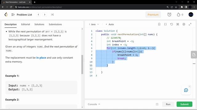 31.Next Permutation #leetcode using JAVA | Beats 100%| #leetcodequestions #dsa #leetcodesolution
