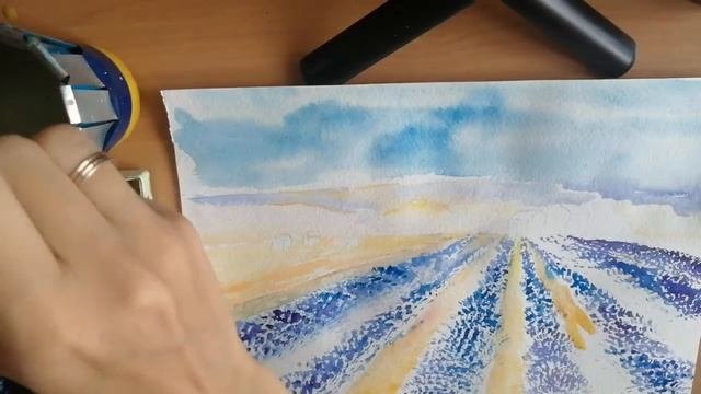 Рисуем Прованс. Лавандовые поля.#Рисование_для_всех, #DrawingForYou, #живопись, #дляначинающих