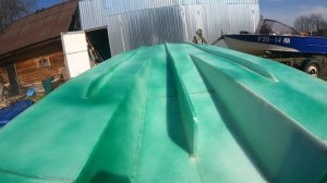 Бюджетная покраска лодки из полипропилена.