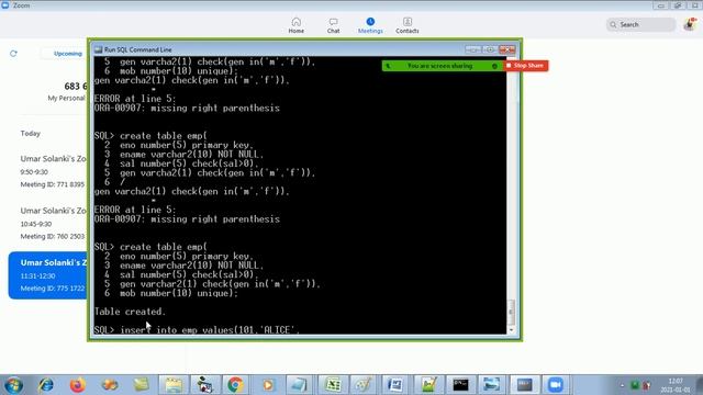 SQL - Episode 3b (constraints in SQL practical, Primary Key, Not Null, Unique, Check )