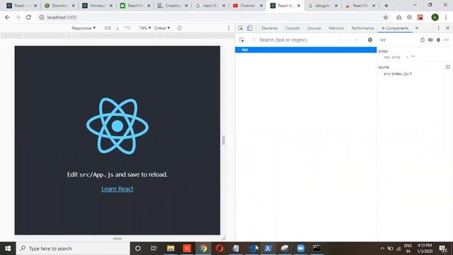 02 Start React app and React dev tool (explained in Telugu Language) смотреть онлайн