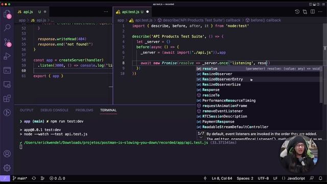 Ninguém deveria precisar de Postman/Insomnia pra testar um endpoint || Erick Wendel