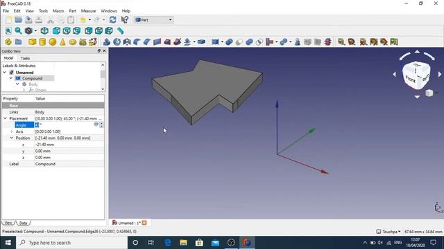 FreeCAD: Changing the axis, pivot point or point of rotation of an object