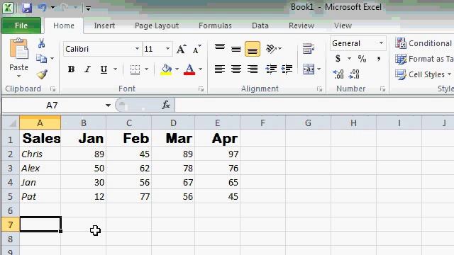 Microsoft Excel - Formatting - Font, Font Size, Resize Rows, Columns, Colors