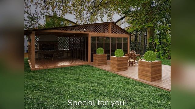 Беседки с зоной барбекю, мангалом и печью. 60 идей для сада