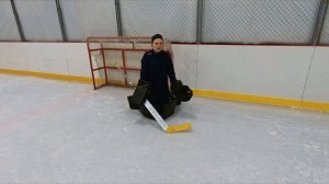 Тренировка: выкат в три стороны и стойка на щитках. Программа тренировок по хоккею для вратарей.