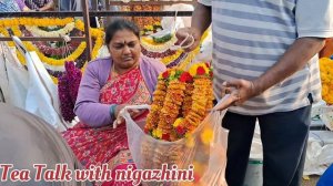 KR  market|| Chickpet market| complete tour Bangalore Tamil| Flower Market @Tea Talk With Nigazhini