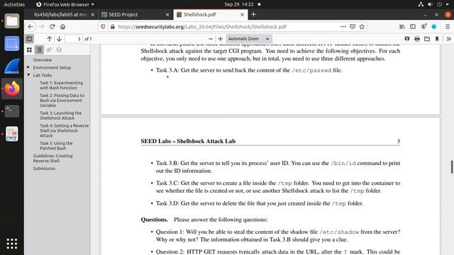 Lab05: SEED 2.0 Shell shock Attack Lab Part 2 смотреть онлайн