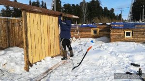 строительство козлятника в одиночку. из того что есть под руками (горбыль)