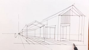 Видеоурок. Как нарисовать современный дом в перспективе с одной точкой схода?
