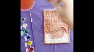 Роспись гипсового барельефа