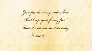 When I Was One-And-Twenty by A E Housman - Poetry Reading