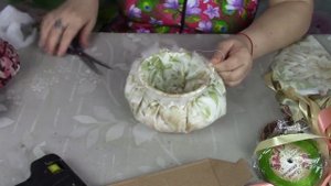 Шкатулка игольница из ткани ХоббиМаркет