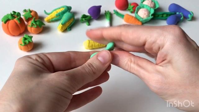 Лепим овощи из лёгкого пластилина (воздушного). Часть 1.