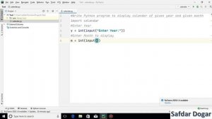 How to Print Calendar of Given Month and Year | Display Calendar of the Given Month & Year in Pytho