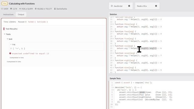 Calculating with functions (codewar) in javascript смотреть онлайн