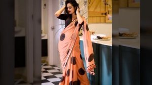 Super pretty polka dot saree designs