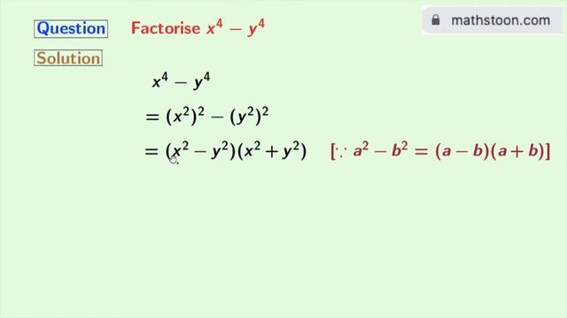 Factorise x^4-y^4 || Factor x4-y4 смотреть онлайн