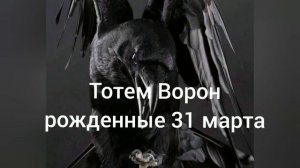 Тотем Ворон рождённые 31 марта