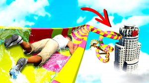 САМЫЙ СЛОЖНЫЙ СПУСК СО СКОЛЬЗКОЙ ГОРКИ в АКВАПАРКЕ в ГТА 5 МОДЫ! ГОРКИ и ОБЗОР МОДА в GTA 5 ВИДЕО