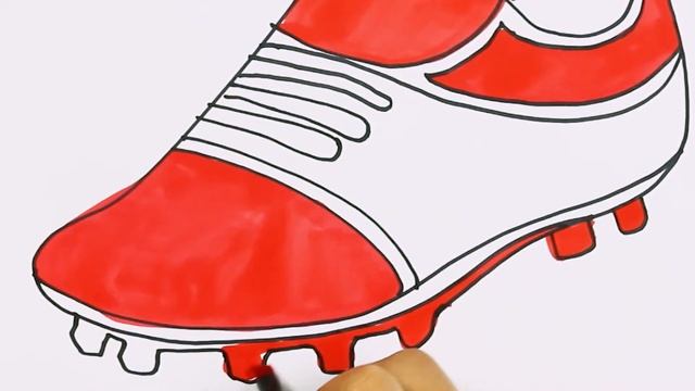 Как нарисовать футбольная обувь | Раскраски детей HD | Рисование и окраска | Рисование для детей смотреть онлайн