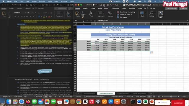 Excel Module 3 SAM Project A ( 1 - 8)