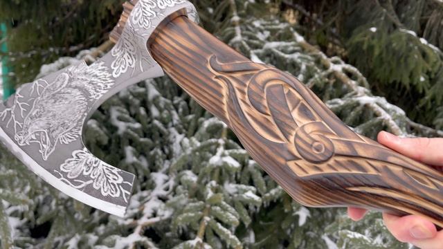 Топор "Медведь": сталь кованая У7+9ХС | Острые клинки смотреть онлайн