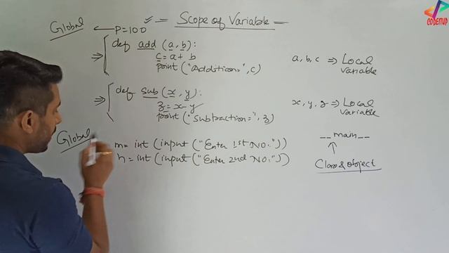 Python Class 12 | Chapter 3 (Part 4) |Scope of Variable|Local & Global Variables in Python-In Hindi