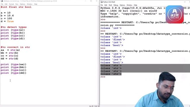 Python Type Conversion & Type Casting |Difference between type conversion type casting | A2IT