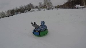 Катание на плюшках ватрушках тюбингах веселимся на горнолыжной базе "СПАРТАК"